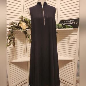 STEPHAN SCHNEIDER  PARTIAL ZIP BLACK SLEEVELESS DRESS SIZE SMALL